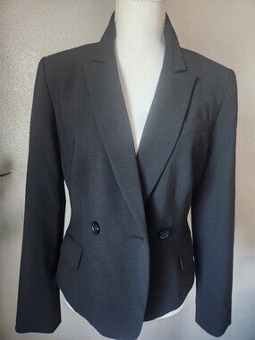 Dress Design Studio Black Blazer Tailored Classic Office Jacket Size 6